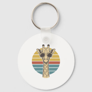 Porte-clés Lunettes de soleil girafe vintage vecteur crépuscu