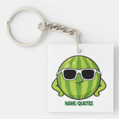 Porte-clés Lunettes de soleil pastèque cool graphique de dess (Devant)