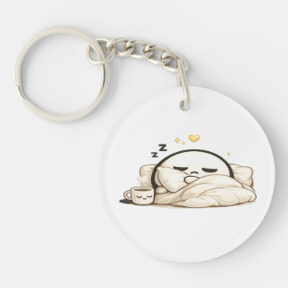 Porte-clés Lunio endormi Café Matinal Cosy - Mignon Kawaii