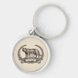 Porte-clés Lupa Capitolina Vintage Emblème Romulus Remus SPQR
