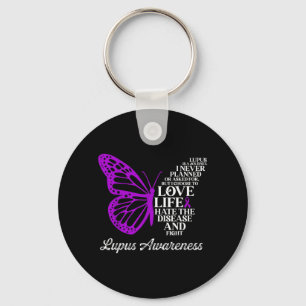 Porte-clés Lupus Érythémateux Systémique Papillon Violet