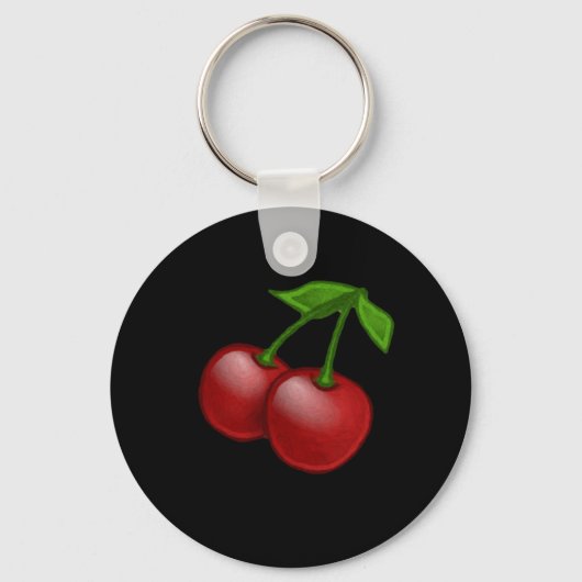 Porte-clés Luscieux cerises rétro (Recto)