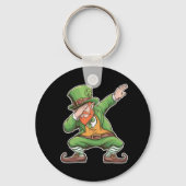 Porte-clés Lutin de la Saint-Patrick faisant le Dab en vert (Recto)