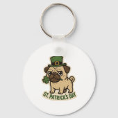 Porte-clés Lutin drôle de Saint-Patrick en pug (Verso)
