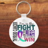 Porte-clés Lutte Contre Mon Vie Cancer Du Thyroïde (Recto)