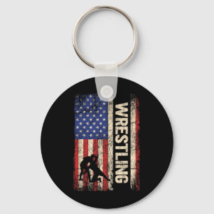 Porte-clés Lutte États-Unis Drapeau Chemise Lutte 4ème De J