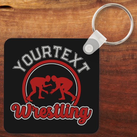 Porte-clés Lutter AJOUTER LE NOM Grappe Champion d'équipe (Verso)