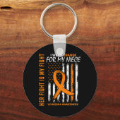 Porte-clés Lutter contre la leucémie orange Sensibilisation a (Recto)