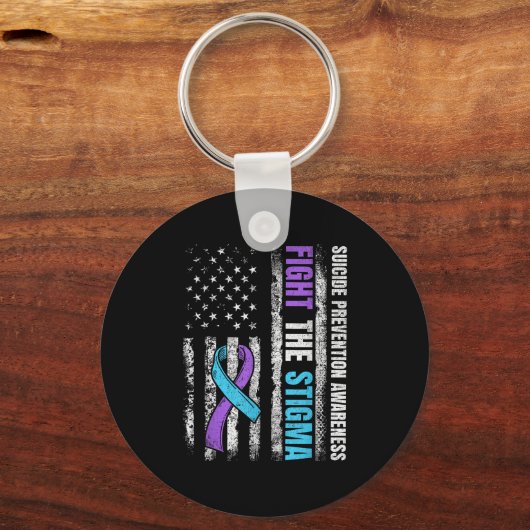 Porte-clés Lutter contre la stigmatisation et le drapeau amér (Recto)