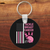 Porte-clés Lutter contre le cancer du sein Football drapeau a (Recto)
