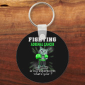 Porte-clés Lutter contre le cancer surrénal Chat Sensibilisat (Recto)