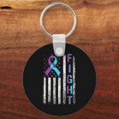 Porte-clés Lutter contre le suicide Sensibilisation Drapeau a (Recto)