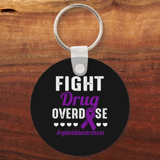 Porte-clés Lutter contre l'overdose de rubéole violet surdose (Verso)