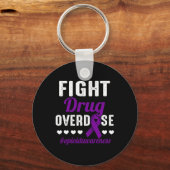 Porte-clés Lutter contre l'overdose de rubéole violet surdose (Recto)