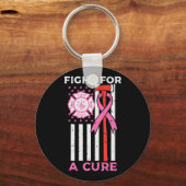Porte-clés Lutter Pour Un Pompier En Cure US Drapeau Cancer D (Recto)