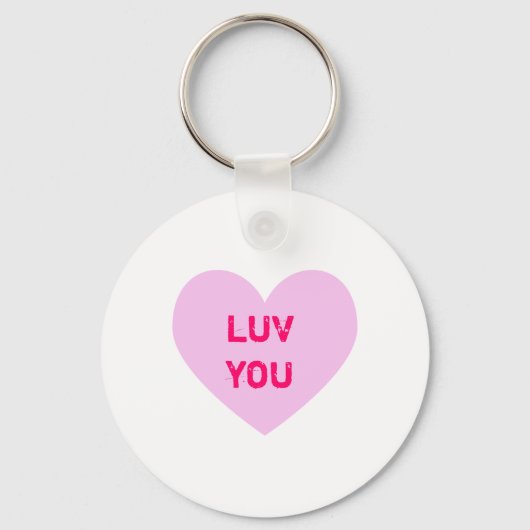 Porte-clés LUV YOU Pink Conversation Heart (Recto)