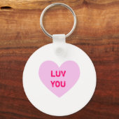 Porte-clés LUV YOU Pink Conversation Heart (Recto)
