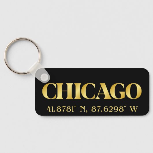 Porte-clés Lux Gold Chicago Latitude & Longitude (Verso)