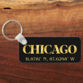 Porte-clés Lux Gold Chicago Latitude & Longitude (Verso)