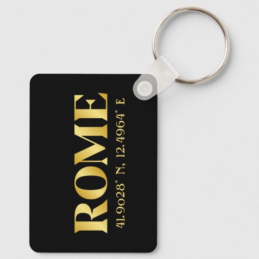 Porte-clés Lux Gold Rome Latitude & Longitude  (Verso)