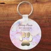 Porte-clés Luxe Agate Parties scintillant Chien Paw Pet Pet G (Recto)
