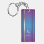 Porte-clés Luxe Moderne Minimal Abstrait Violet Bleu (Devant gauche)