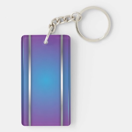 Porte-clés Luxe Moderne Minimal Abstrait Violet Bleu (Dos)