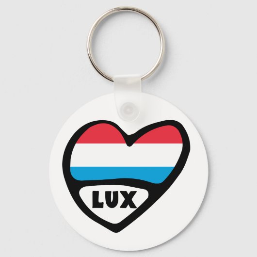 Porte-clés Luxembourg Code Pays Drapeau Coeur LUX (Recto)