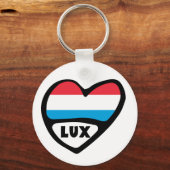 Porte-clés Luxembourg Code Pays Drapeau Coeur LUX (Recto)