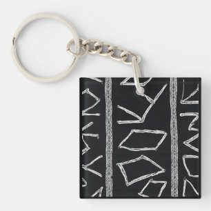 Porte-clés Luxueux Mudcloth Africain Caribéen Sophistiqué