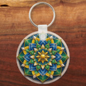 Porte-clés Luxury 3D Mandala Keychain - Geometric Gold & Gree (Verso)