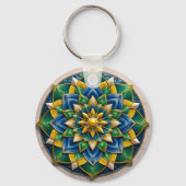 Porte-clés Luxury 3D Mandala Keychain - Geometric Gold & Gree (Verso)