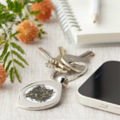 Porte-clés Luxury Gold and Black Abstract Marble Ink Flow (Côté )