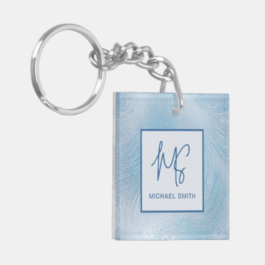 Porte-clés Luxury Iridescent Blue Gradient (Devant gauche)