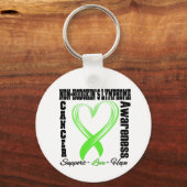 Porte-clés Lymphome non hodgkins Brossé ruban de coeur (Recto)