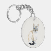 Porte-clés Lynx Point Siamese Chat Personnalisé (Devant gauche)