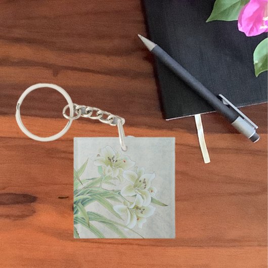Porte-clés Lys blancs