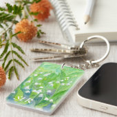 Porte-clés Lys de la Vallée Aquarelle Peinture Monogramme (Devant droit)