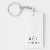 Porte-clés M. et Mme. | Mariage de script moderne noir et bla (Devant)