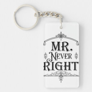 Porte-clés M. JAMAIS RIGHT Vintage Déco Ornamental Classic