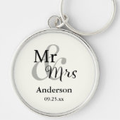 Porte-clés M. & Mme Mariage Clavier personnalisé Nom et date (Devant)