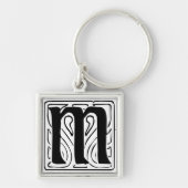 Porte-clés M Monogramm schwarz weiß Schlüsselanhänger (Devant)