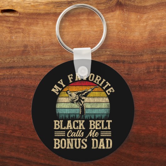 Porte-clés Ma ceinture noire préférée m'appelle Bonus Papa Pè (Recto)