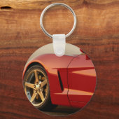 Porte-clés Ma Corvette rouge (Recto)