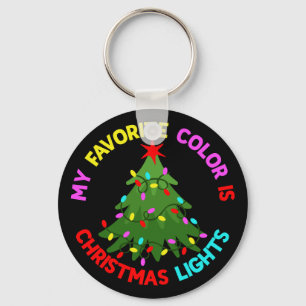 Porte-clés Ma couleur préférée est les lumières de Noël Arbre