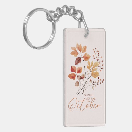 Porte-clés Ma Couleur Préférée Est Octobre - Feuilles D'Autom (Devant gauche)