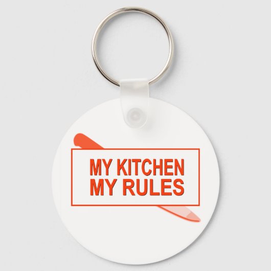 Porte-clés Ma Cuisine. Mes Règles. Conception amusante pour B (Recto)