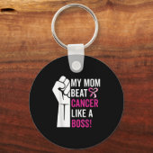 Porte-clés Ma Mère Battre Le Cancer Du Sein Comme Un Guerrier (Recto)