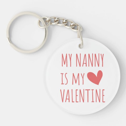 Porte-clés Ma nounou est ma Saint-Valentin (Devant)