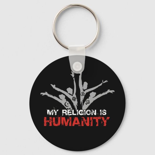 Porte-clés Ma religion est l'humanité (Recto)